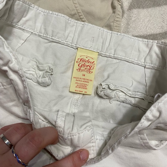 Khaki, White, and Blue Nautical print shorts - Picture 5 of 7